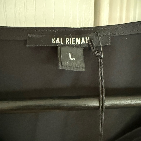NWT Kal Rieman size large silk v neck tunic blouse with pleat hem - Picture 4 of 7